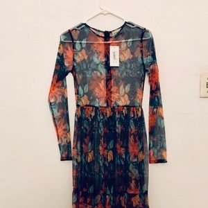 TOPSHOP Mesh Midi Dress by Lace & Beads